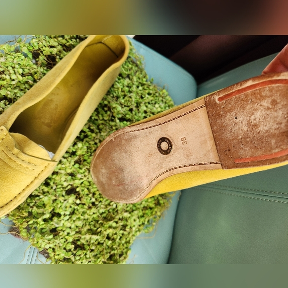 LORO PIANA Celery Chartruese Suede Leather Italy  Ballet Flats Loafers 39 8.5N - Picture 13 of 16
